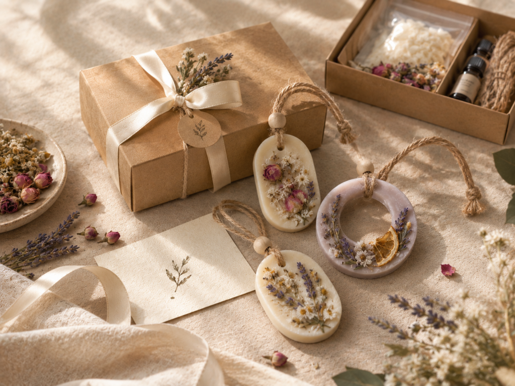 Đồ handmade tặng bạn gái với Gift Set sáp thơm hoa