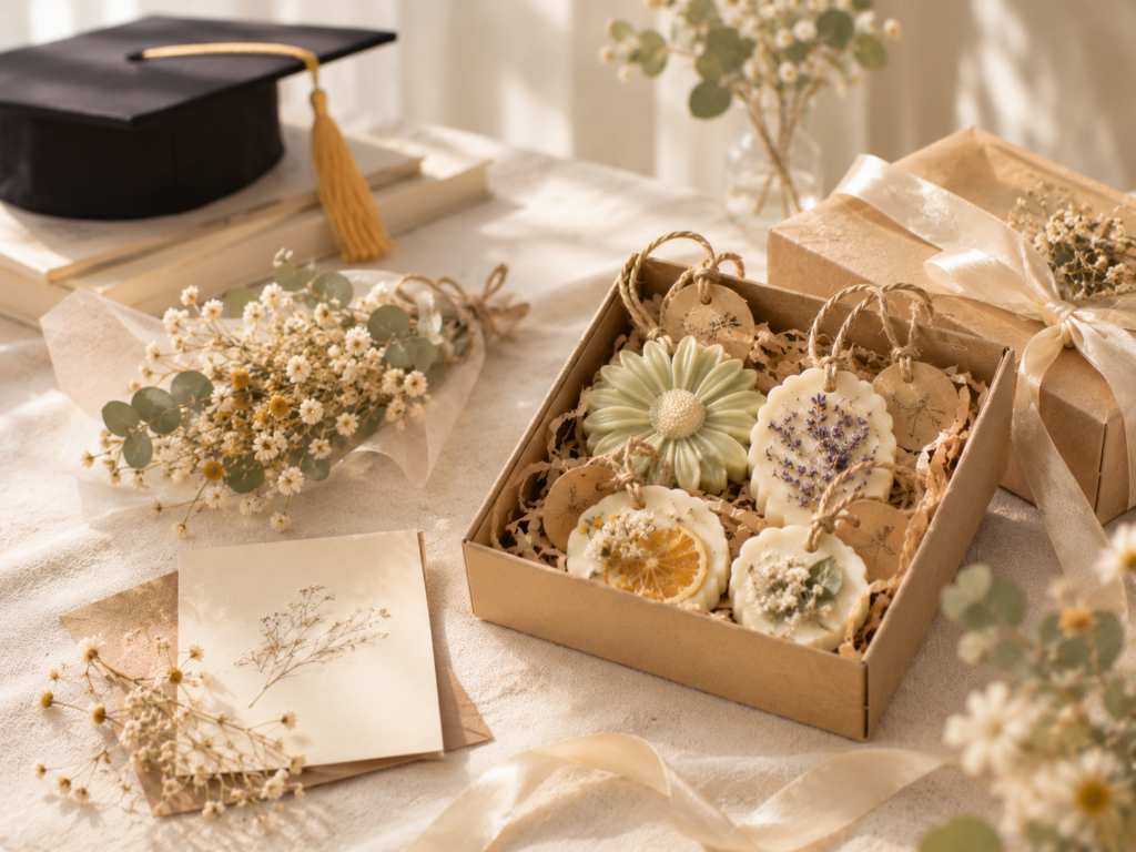 Quà tốt nghiệp handmade với Gift Set sáp thơm và thiệp chúc mừng